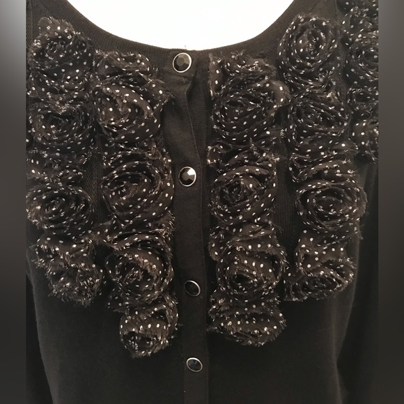 WHBM black cardigan with polkadot detail - Picture 8 of 16